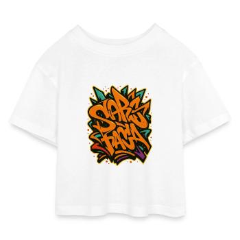 Graffiti Belettering Spray Art - Kinderen cropped jersey T-shirt - wit - Voor