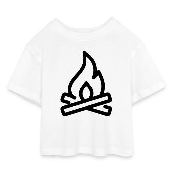 feu de camp - T-shirt Crop Top en jersey Enfant - blanc - Devant