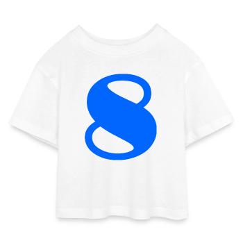 8. 8 YEARS. EIGHT. 8TH ANNIVERSARY. ANNIVERSARY - Kids’ Cropped Jersey T-Shirt - white - Front