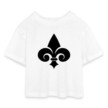 Fleur de Lys - T-shirt Crop Top en jersey Enfant - blanc - Devant