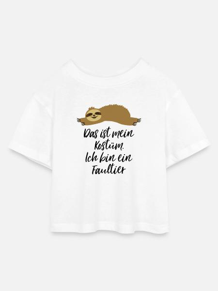 Faultier Kostüm - Kinder Cropped Jersey T-Shirt - Weiß