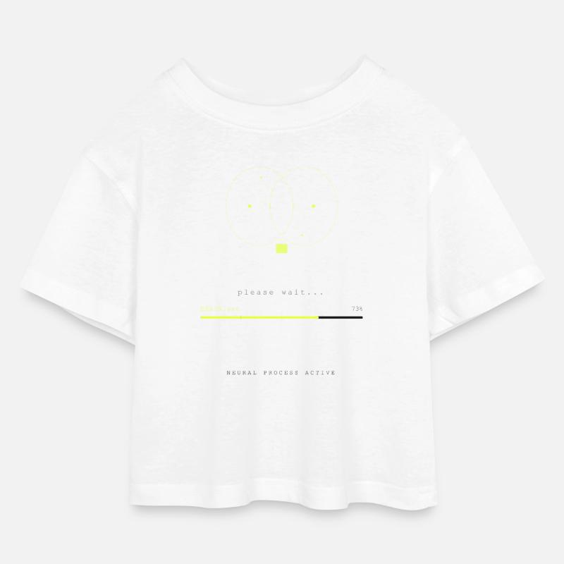 BRAIN.EXE LÄDT - Kinder Cropped Jersey T-Shirt - Weiß