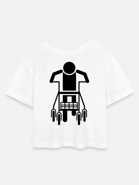 Rollator - Kinder Cropped Jersey T-Shirt - Weiß
