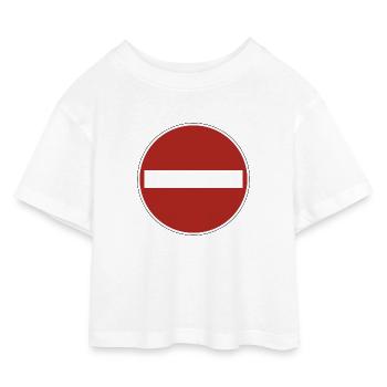 Entrée interdite! - T-shirt Crop Top en jersey Enfant - blanc - Devant