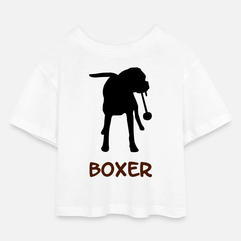 Boxer_2_cb - Kinder Cropped Jersey T-Shirt - Weiß