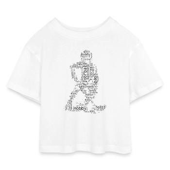 Clear floorball message - Kids’ Cropped Jersey T-Shirt - white - Front