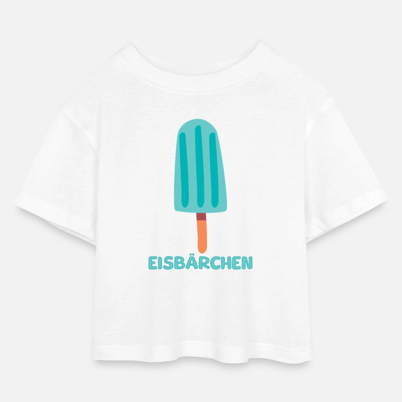 Eisbärchen Eis - Kinder Cropped Jersey T-Shirt - Weiß
