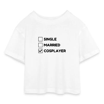 Cosplay / Cosplayer / Manga / Geek - Cropped jersey-T-shirt til børn - hvid - Foran