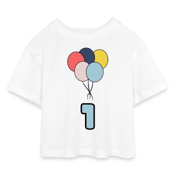 1. 1 JAHR. 1-JÄHRIGES JUBILÄUM. GEBURTSTAG 1 JAHR - Kinder Cropped Jersey T-Shirt - Weiß - Vorne