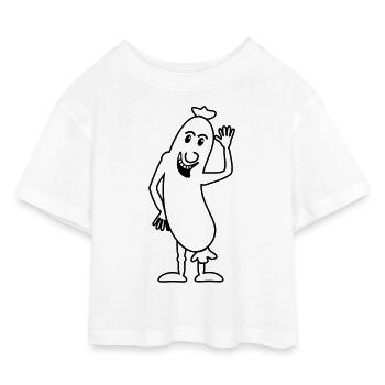Wurst - Kinder Cropped Jersey T-Shirt - Weiß - Vorne