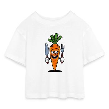 Carotte - T-shirt Crop Top en jersey Enfant - blanc - Devant