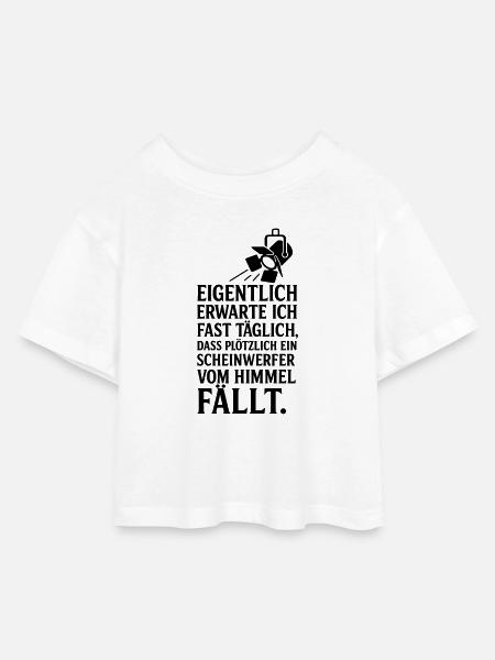 scheinwerfer vom himmel - Kinder Cropped Jersey T-Shirt - Weiß