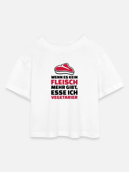 Fleisch - Kinder Cropped Jersey T-Shirt - Weiß