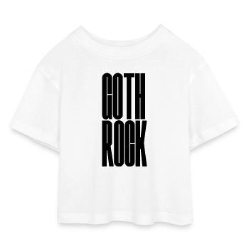 Goth Rock bold typography logo design - Kids’ Cropped Jersey T-Shirt - white - Front