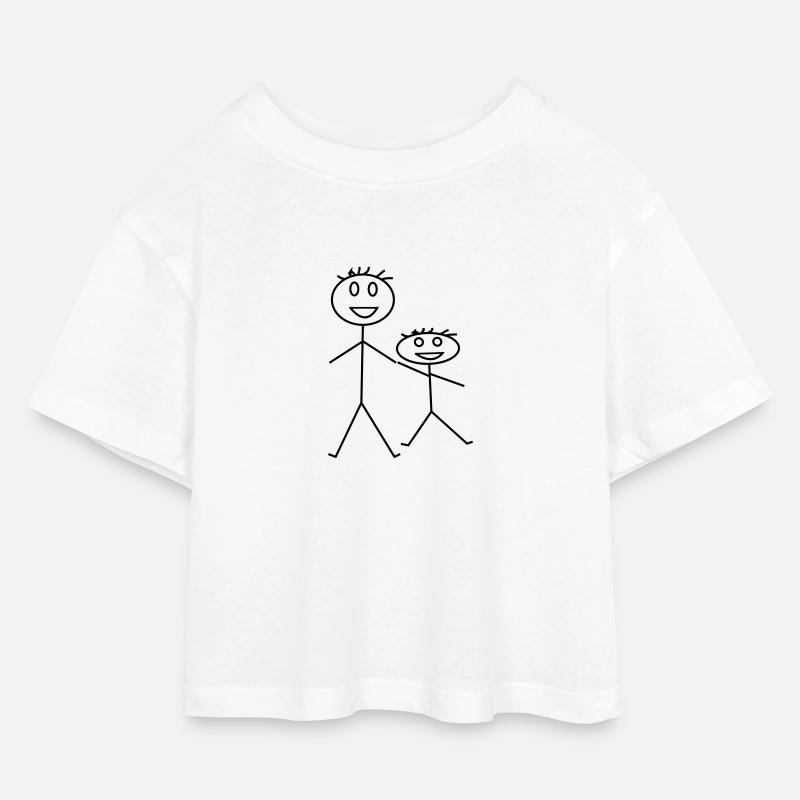 Bruder - Kinder Cropped Jersey T-Shirt - Weiß