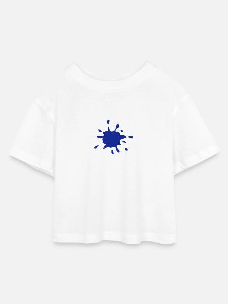 Klecks, Fleck - Kunst - Kinder Cropped Jersey T-Shirt - Weiß