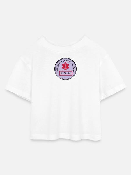 Emotional Support Human - Kinder Cropped Jersey T-Shirt - Weiß