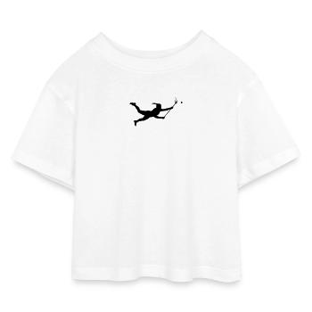 Flooball Girl Vector Graphics - Kids’ Cropped Jersey T-Shirt - white - Front