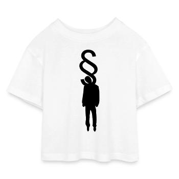Lawful Hanging - Kinder Cropped Jersey T-Shirt - Weiß - Vorne
