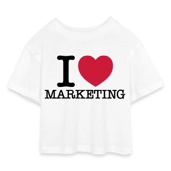 I (Heart) Marketing - Kinder Cropped Jersey T-Shirt - Weiß - Vorne
