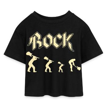 Rock - Kinder Cropped Jersey T-Shirt - Schwarz - Vorne