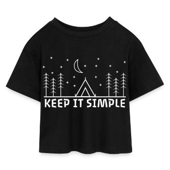 Keep It Simple - Kinder Cropped Jersey T-Shirt - Schwarz - Vorne