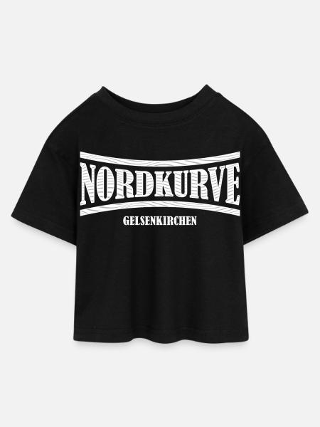 Nordkurve Gelsenkirchen Geschenkidee - Kinder Cropped Jersey T-Shirt - Schwarz