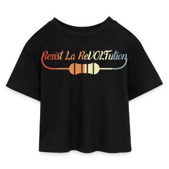 Drôle d’électricien disant - T-shirt Crop Top en jersey Enfant - noir - Devant