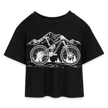 Dessin VTT - T-shirt Crop Top en jersey Enfant - noir - Devant