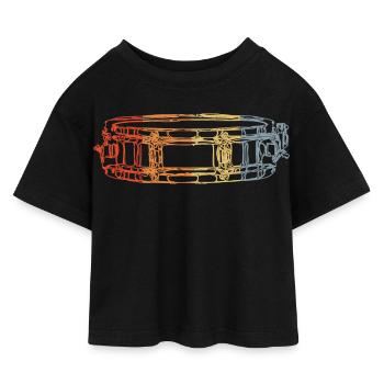 Marching Drum - Kids’ Cropped Jersey T-Shirt - black - Front