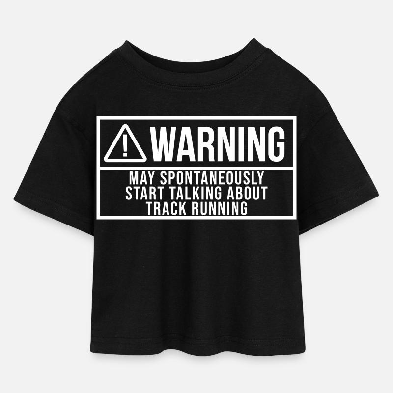 Track Runner - Cropped jersey-T-shirt til børn - sort