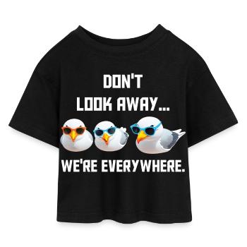 Ne détournez pas le regard... Nous sommes partout - T-shirt Crop Top en jersey Enfant - noir - Devant