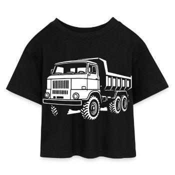 Schwerlast aus Stahl - Kinder Cropped Jersey T-Shirt - Schwarz - Vorne