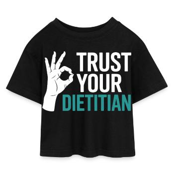 Registrierter Ernährungsberater mit Zertifizierung als Ernährungsberater (Registered Dietitian Certified Counselor) - Kinder Cropped Jersey T-Shirt - Schwarz - Vorne
