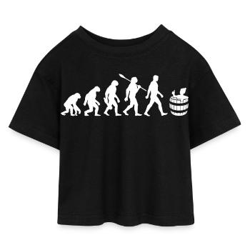 Evolution - Eisbader - Winterbaden - Eisbaden - Kinder Cropped Jersey T-Shirt - Schwarz - Vorne