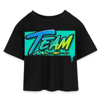 Équipe - T-shirt Crop Top en jersey Enfant - noir - Devant