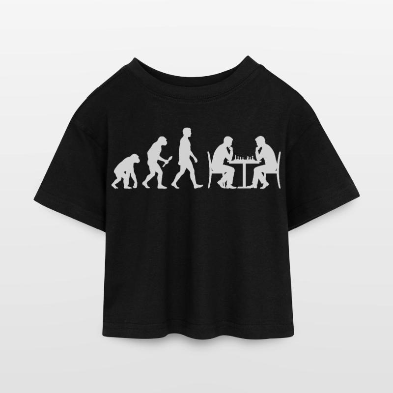 Chess Evolution – The Path to Grandmaster Kids’ Cropped Jersey T-Shirt