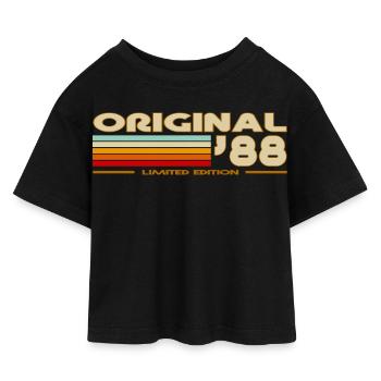 1988 - Kids’ Cropped Jersey T-Shirt - black - Front