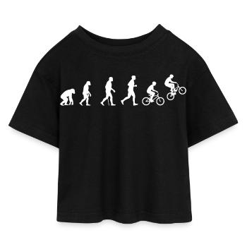 Évolution du BMX Action Cycling - T-shirt Crop Top en jersey Enfant - noir - Devant