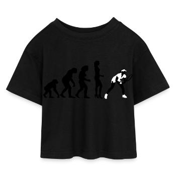 evolution_female_tennis_2c - Kinder Cropped Jersey T-Shirt - Schwarz - Vorne