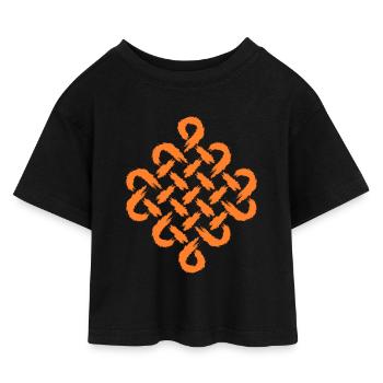 Infinity symbol Celtic symbol - Kids’ Cropped Jersey T-Shirt - black - Front