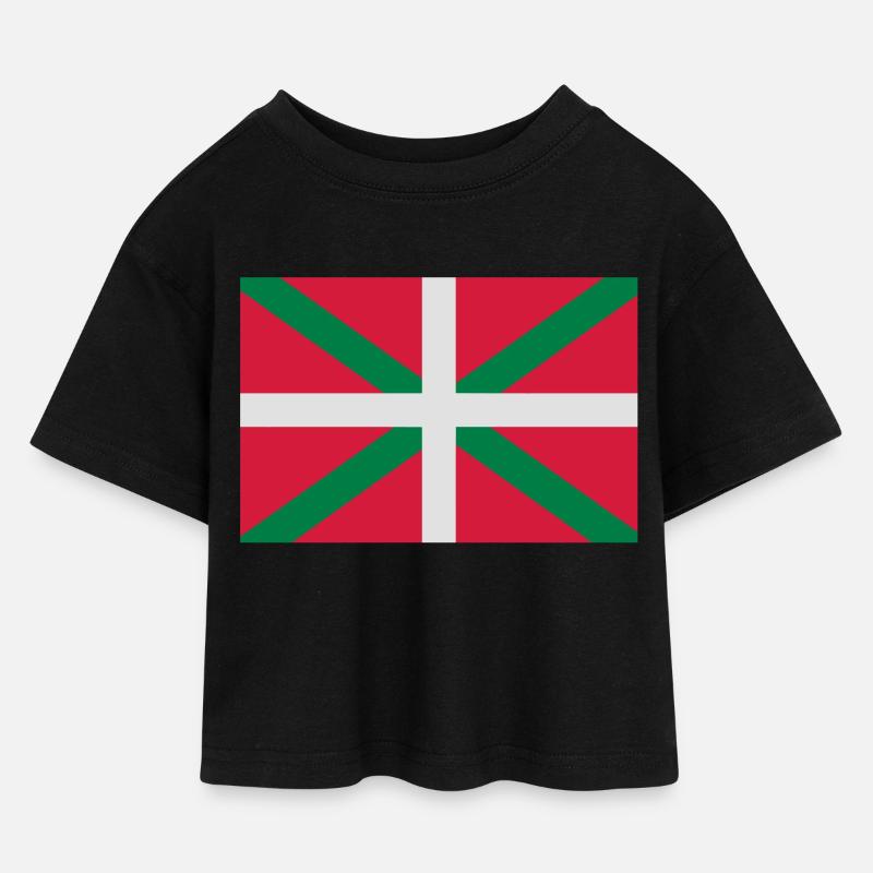 drapeau_basques_seul - Kinder Cropped Jersey T-Shirt - Schwarz