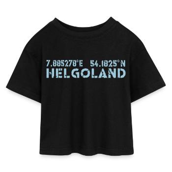 Helgoland Koordinaten - Kinder Cropped Jersey T-Shirt - Schwarz - Vorne