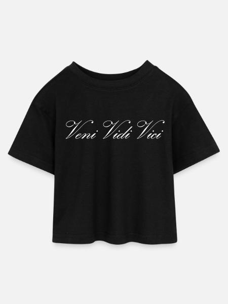 Zyzz Veni Vidi Vici - Kinder Cropped Jersey T-Shirt - Schwarz