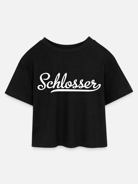 Schlosser - Kinder Cropped Jersey T-Shirt - Schwarz