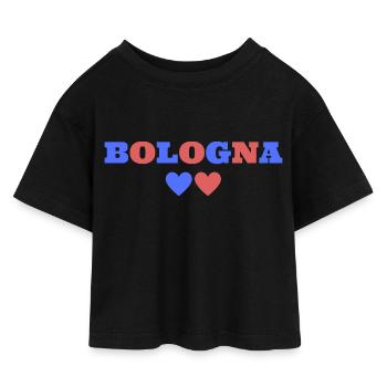 Bologne Italie - T-shirt Crop Top en jersey Enfant - noir - Devant