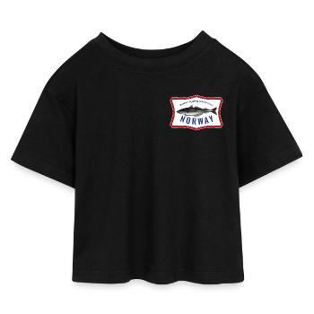 Norvège Speed Jiggung Adventure Pollock Cadeau - T-shirt Crop Top en jersey Enfant - noir - Devant
