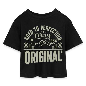 May 1984 – Legend of the Peaks and Mountains - Kids’ Cropped Jersey T-Shirt - black - Front