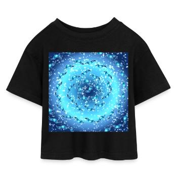 Sea Galaxy - Kids’ Cropped Jersey T-Shirt - black - Front