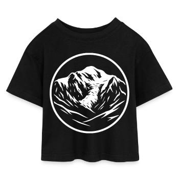 Mont Blanc - Kinder Cropped Jersey T-Shirt - Schwarz - Vorne